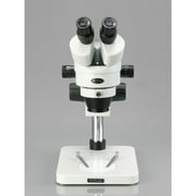 AmScope SM-1BSZ Professional Binocular Stereo Zoom Microscope, WH10x Eyepieces, 3.5x-90x Magnification, 0.7X-4.5X Zoom Objective, Ambient Lighting, Pillar Stand, Includes 0.5x and 2.0x Barlow Lenses