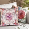 thumbnail image 4 of Pink Antique Persian Throw Pillow Cover Linen Set of 2 Decorative Vintage Throw Pillowcases Cushion Case for Home Decor Living Room Bed Couch Sofa Car Outdoor 18"x18", 4 of 6