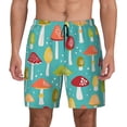 thumbnail image 3 of Uemuo Mushrooms Pattern Mens Swim Trunks Quick Dry Board Shorts with Mesh Lining, Stretch Beach Shorts Quick Dry No-Chafing Board Shorts-3X-Large, 3 of 9