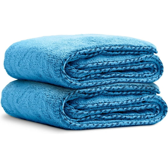 Chemical Guys MIC199602 Woolly Mammoth Microfiber Dryer Towel (36" x 25") Safe for Cars,Trucks, SUVs, RVs, Motorcycles, Home, Pets, Messes, (2 Pack) Blue