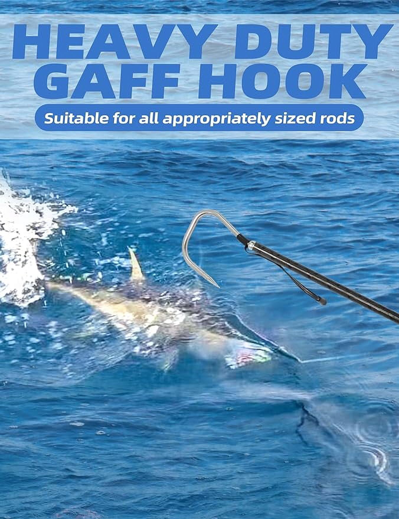 BLUEWING Fishing Gaff Hook Extra Sharp 316 Stainless Steel Spear Hook for Fishing Gaff Saltwater Harpoon Hook with Protection Cover for Mahi Mahi Tuna Wahoo 1pc, 2in
