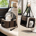 thumbnail image 2 of XunKA Double Decker Pet Stroller for Small & Medium Dogs/Cats, Detachable 2-in-1 Foldable Cat Stroller with Shock-Absorbing Wheels, Brown, 2 of 14