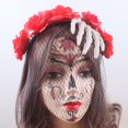 thumbnail image 5 of Red Diadema con forma de flor y esqueleto para mujer, diadema para maquillaje, decoraciones para el cabello de carnaval, 5 of 5