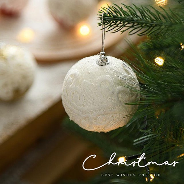 LSLJS Christmas Ball Ornaments Fabric Christmas Balls Christmas Tree Pendant 3.15in Colorful Balls Christmas Hanging Decoration Balls Christmas Decoration