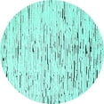 thumbnail image 1 of Ahgly Company Indoor Round Solid Turquoise Blue Modern Area Rugs, 6' Round, 1 of 4