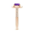 thumbnail image 3 of ANGARA Natural Classic Cushion 1.35 ct Amethyst Ring with Diamond Halo in 14K Rose Gold for Women (Size-7mm) | February Birthstone, Anniversary, Jewelry Gift for Women | Natural Amethyst Ring, 3 of 9