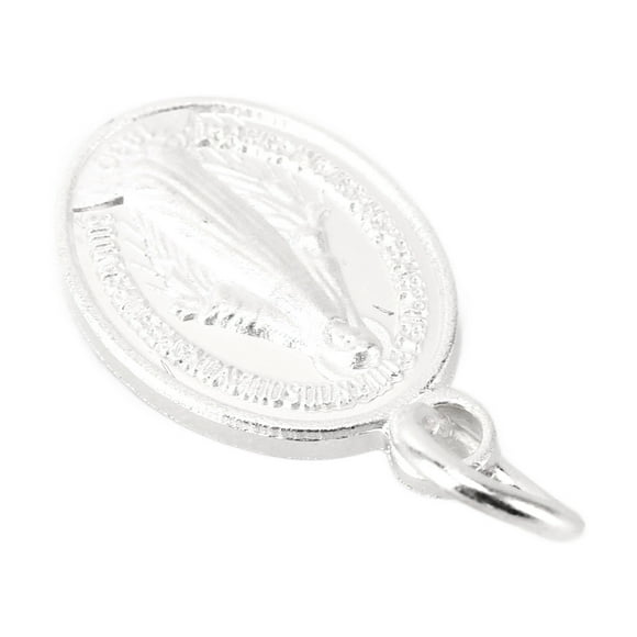 Oval Virgin Mary Pendant, Universal Polished Double Sided Catholic Medal Pendant Medal Of Blessed Virgin Mary Catholic Charm Pendant