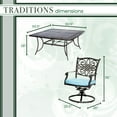 thumbnail image 4 of Hanover Traditions 9 Pcs Aluminum Outdoor Dining Set, Blue, 4 of 19