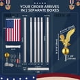 thumbnail image 4 of Yescom Bravery 20Ft Eagle Topper Sectional Flag Pole Kit Aluminum Outside Inground Garden with 3'x5' USA Flag Silver, 4 of 9