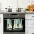 thumbnail image 4 of Yayeee 2 Pack Hand Towels for Bathroom 100% Cotton 16" x 28" Soft Absorbent Kitchen Towel, Black Cat, 4 of 7