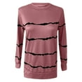 thumbnail image 3 of Jsaierl Plus Size Sweatshirt for Women Fashion Striped Graphic Sweatshirt Oversized Fall Casual Top Pullover Long Sleeve Lightweight Crew Neck Sweatshirts, 3 of 5