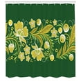 thumbnail image 2 of Ambesonne Russian Shower Curtain, Vintage Slavic Khokhloma, 69"Wx84"L, Yellow Emerald, 2 of 2