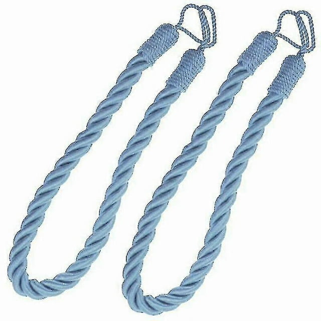 Curtain Holdbacks Tassels Blue Curtain 2pcs Twisted Durable Plain Thicken Curtain Rope Modern Straps Tie Backs
