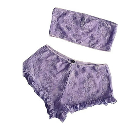 

Women Nightwear Babydoll G-string Underwear Set Lace Lingerie Sleepwear 2PCS