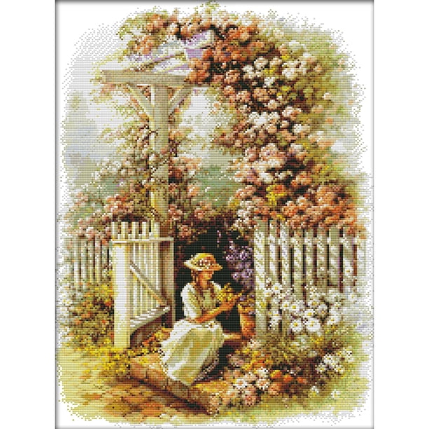 Kit Punto Cruz Cgtredaw Paisaje Impreso en Lienzo 14CT Sello DIY Costura