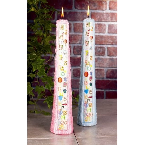 Birthday Pillar Candle Color Light Blue