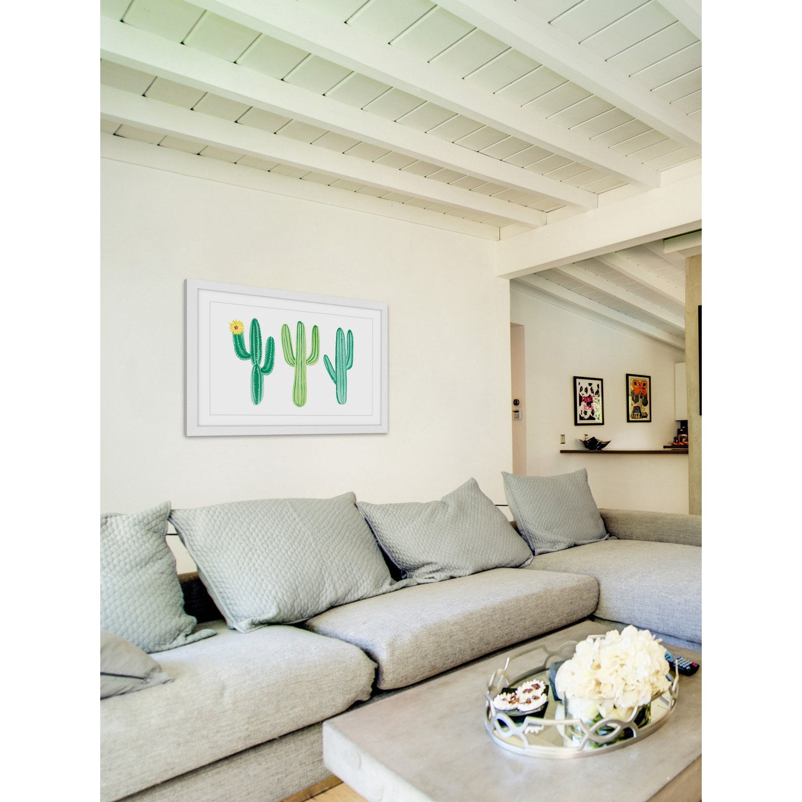 Marmont Hill "Cacti" By Molly Rosner Framed Painting Art Print, 36.0" x 1.5"
