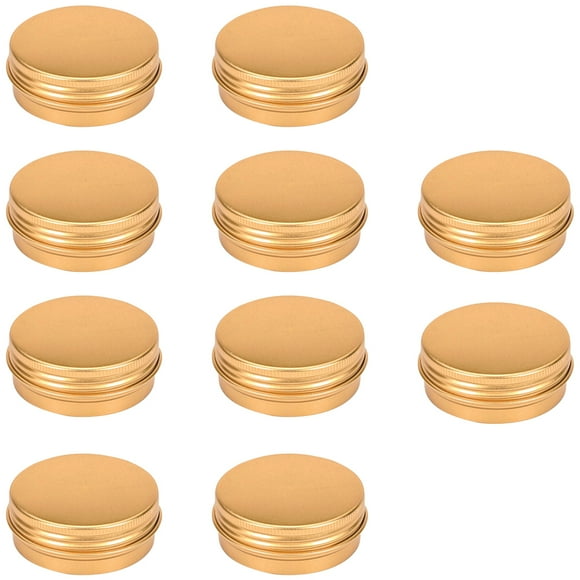 Bewildely Tarro de almacenamiento de 10 Uds., latas de té de cera de aluminio, caja de maquillaje para viajes al aire libre, estuche para pastillas Almacenamiento y organización del hogar oro 60ML Bewildely HA004604-02
