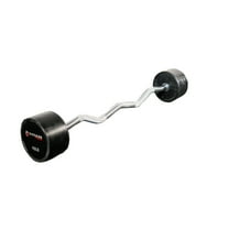 Titan Fitness EZ Curl Rubber Fixed Barbell 110 lb.