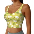 thumbnail image 2 of Vsdgher Easter Bunny Print Women Sleeveless Athletic Tank Top Built-in Bra Camisole Sports Vest for Yoga Running Fitness Exercise with Removable Pads, 2 of 8