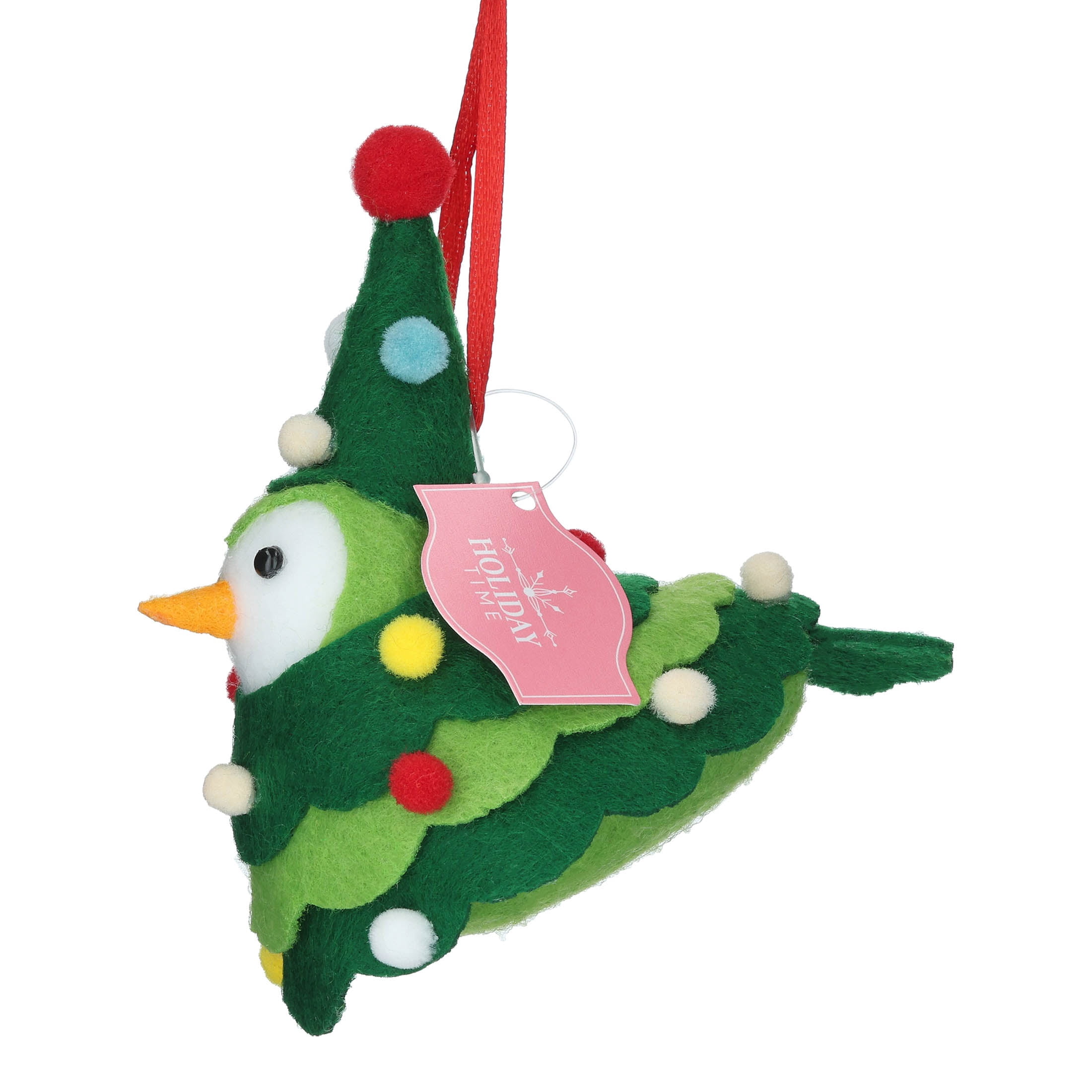 Multicolor Fabric Christmas Tree Bird Ornament, 3", by Holiday Time