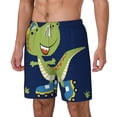 thumbnail image 2 of Uemuo Dino Playing Roller Skate Pattern Mens Swim Trunks Quick Dry Board Shorts with Mesh Lining, Stretch Beach Shorts Quick Dry No-Chafing Board Shorts-X-Large, 2 of 9