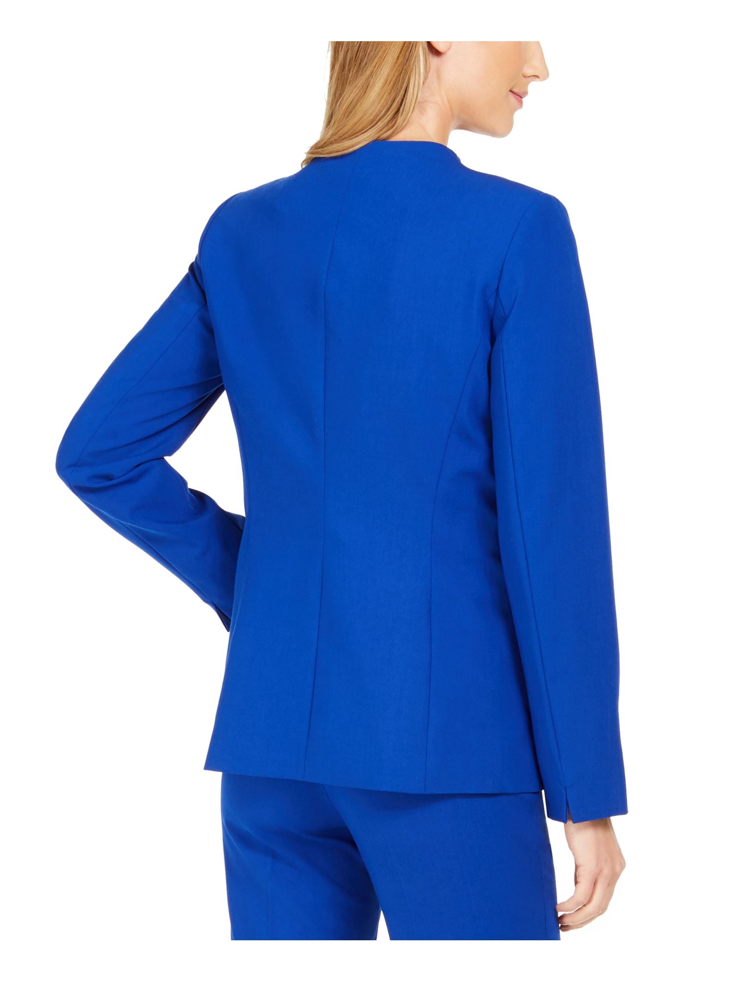 CALVIN KLEIN Womens Blue Snap Blazer 