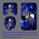 thumbnail image 4 of Juego de 4 cortinas de ducha con diseño de calaveras, diseño de esqueleto, luna, flores, plantas, mariposas, azules, verdes y setas, decoración de baño, cortina de ducha de tela negra impermeable,, 4 of 7