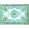 thumbnail image 1 of Ahgly Company Indoor Rectangle Medallion Light Blue Traditional Area Rugs, 2' x 4', 1 of 4