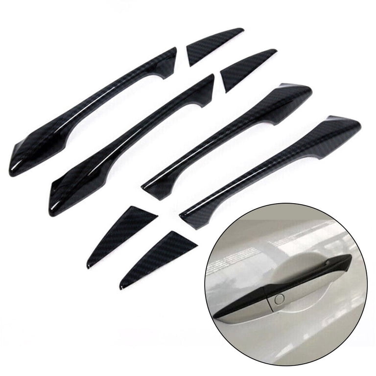 8-Piece Carbon Fiber Door Handle Bowl Trim Set For Acura TLX 2015-2022 – Adhesive Mount, Waterproof & Heat Resistant