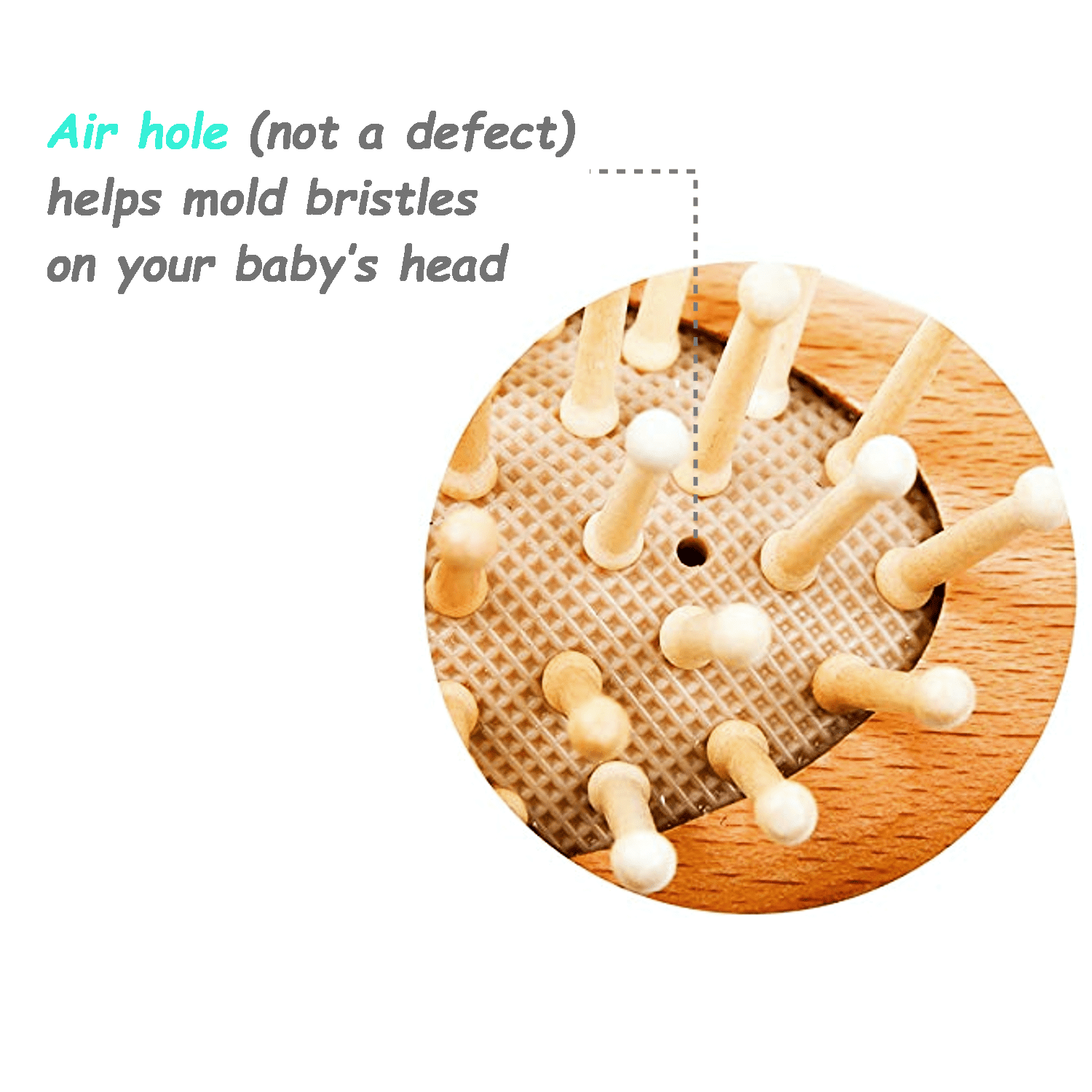 Chibello Baby Wooden Hairbrush Set, includes Soft Goat Bristles Hairbrush for Cradle Cap Treatment, 4 Piece Set