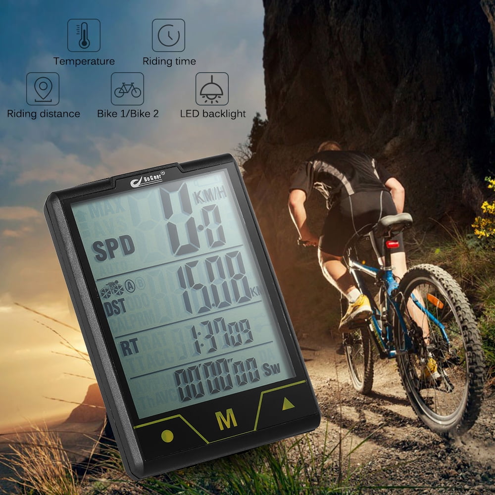 BOGEER Bike Computer Sans Fil Velo Filaire Compteur de Vitesse Temperature Retroeclairage Resistant a l Eau pour le Cyclisme a Cheval Multi Fonction Walmart