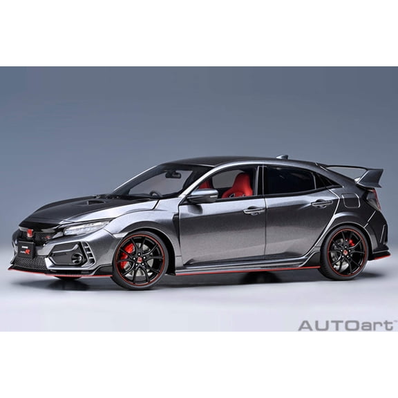 2021 Honda Civic Type R (FK8) RHD (Right Hand Drive) Polished Metal Gray Metallic 1/18 Model Car by Autoart