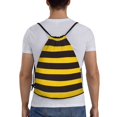thumbnail image 2 of Easygdp Bee Stripe Drawstring Backpack, Beach Sackpack, Travel Sackpack Lightweight for Sports, Gym, Travel, Swimming - Medium, 2 of 9