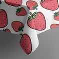 thumbnail image 5 of Red Strawberry Plants Fruit White Pattern Square Tablecloth,Waterproof Square Table Cover,Wipeable Spillproof Washable Table Cover for Home Kitchen Party Decor 42"X42"(107x107cm), 5 of 6