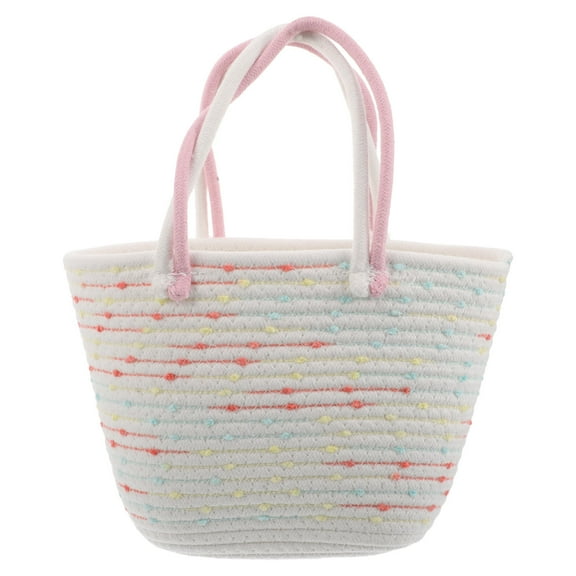Worgeous Cotton Rope Handbag for Women Twisted Large Capacity Woven Shoulder Bag Fashionable Candy Purse for Daily Use Tote for Outdoor Indoor