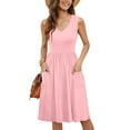 thumbnail image 5 of Summer Dresses For Women 2025 Sevevn Fashion Women's Casual Comfortable Solid Sleeveless V-Neck Pocket Dress, 5 of 8