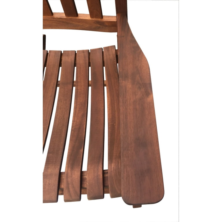 Mainstays Outdoor Wood Porch Rocking Chair Dark Brown Color