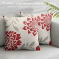 thumbnail image 3 of Nawypu Red and Grey Dahlia Pillow Covers Red and White Flowers Throw Pillowcase Decorative Red and Cream Throw Pillows Cover for Patio Sofa Bedroom Indoor Outdoor Party Spring/Summer, 3 of 5