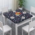 thumbnail image 3 of Pioneer Flower Floral Print Pattern Square Fitted Tablecloth with Elastic Edge,Square Table Cover,Washable Elastic Table Cover for Home Kitchen Party Decor 34"x34", 3 of 6