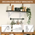 thumbnail image 3 of Uxcell 2 Pcs Soportes Decorativos para Estantes, Soportes para Estantes Flotantes de 200mm/8 Pulgadas para Estanterías de Pared, Blanco, 3 of 7