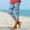 Blue, variant on AOOCHASLIY Women Fall Pants Women's Summer Casual Elastic Waist Printed Cropped Beach Pants