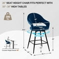thumbnail image 4 of Foreate Velvet Swivel Barstools Set of 2, 26" Seat Counter Height w/ Hollow Mid-Back Metal Legs, Upholstered Modern Kitchen Pub Island Stools Bar Chairs, 4 of 12
