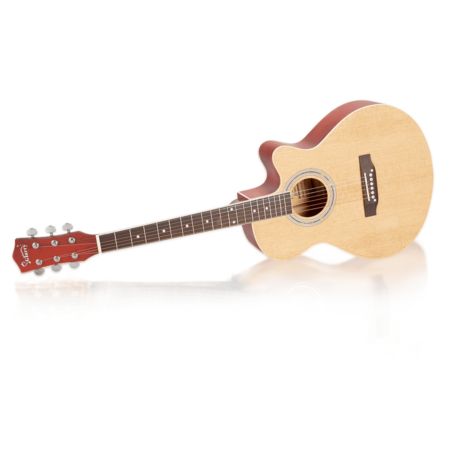 Hassch 40 inch Beginner Acoustic Guitar, Starter Set with Bag, Guard Board and Wrench Tool, Burlywood