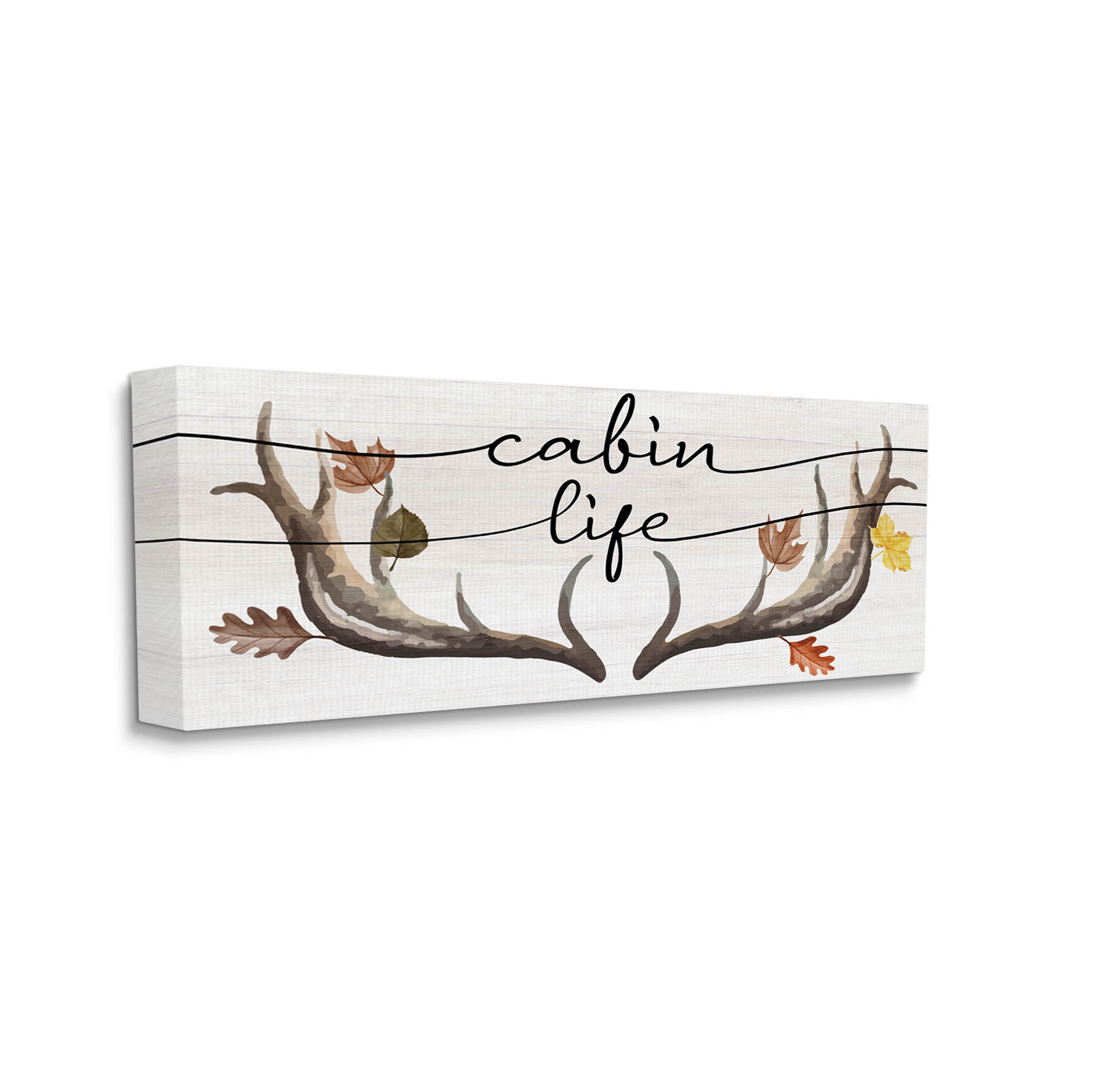 Stupell Industries Cabin Life Autumn Antlers Graphic Art Gallery Wrapped Canvas Print Wall Art, Design by Lil' Rue