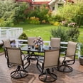 thumbnail image 3 of Techmilly Outdoor Dining Chairs , Patio Swivel Chairs Set of 6, Support 400lbs , Brown, 3 of 12