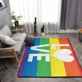 thumbnail image 3 of LNWH Lgbt Gay Love Rainbow Rug for Bedroom Living Room, Non-Slip Soft Foldable Carpet, 63" x 48", 3 of 6