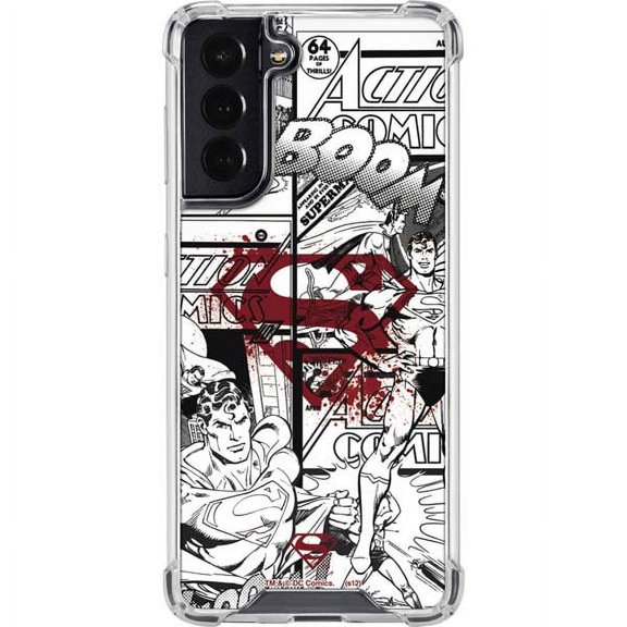 Skinit DC Comics Superman Comic Logo in Red Galaxy S22 Clear Case