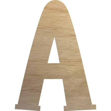 8'' Tall Unfinished Wooden Letter A, Paintable Blank Wood Material Letter