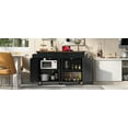 thumbnail image 4 of MAYEERTY 53.5" Rolling Farmhouse Kitchen Storage Island with Power Outlet for Home, Black, 4 of 6